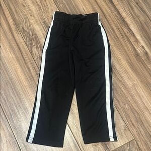 Kids Black Track Pants with White Stripes